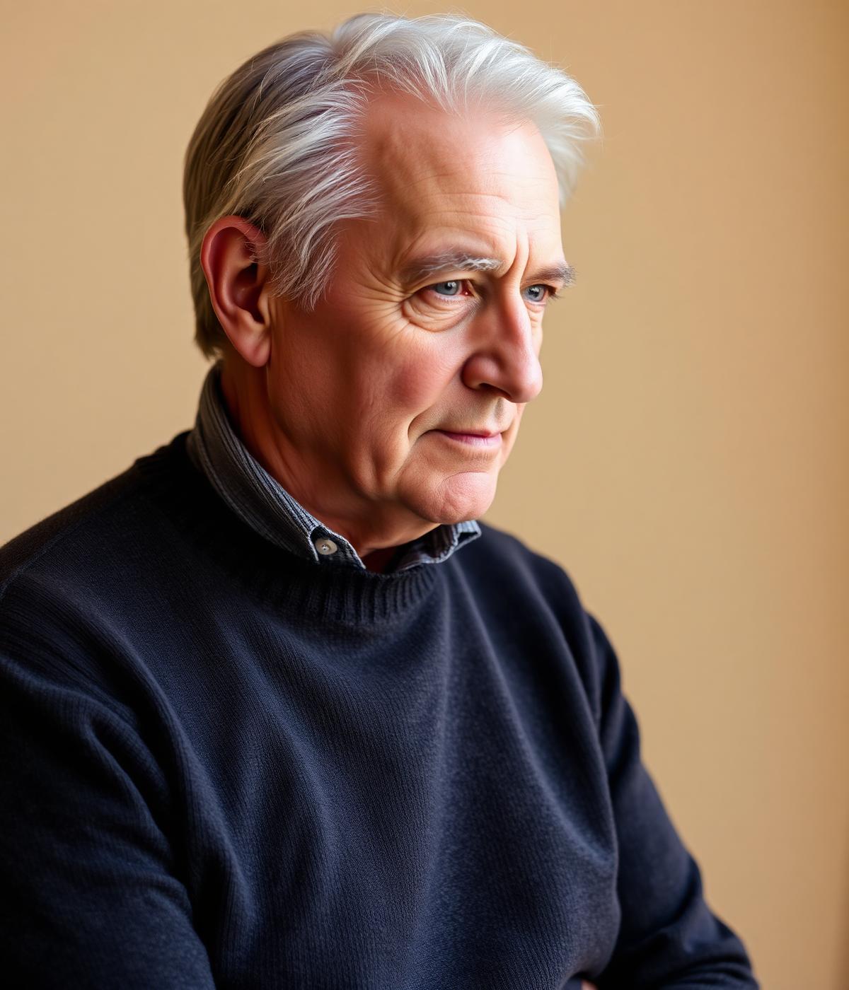 Portrait of the author, a distinguished silver-haired man